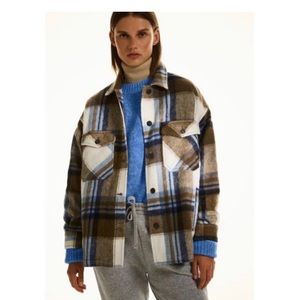 ZARA OVERSIZED SHACKET BROWN PLAID
